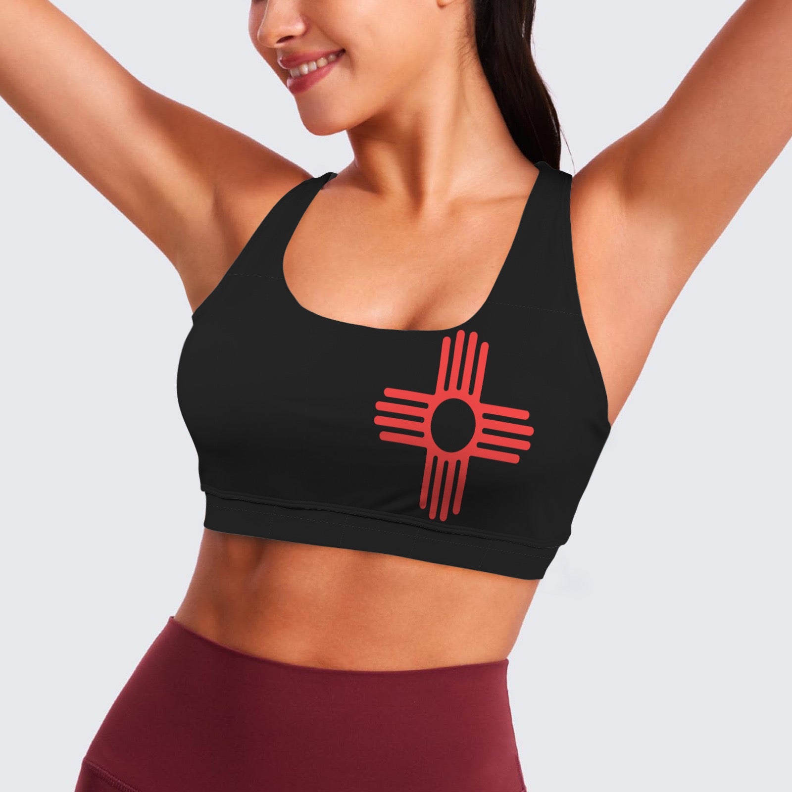 womens-racerback-sports-bra-black-zia-front
