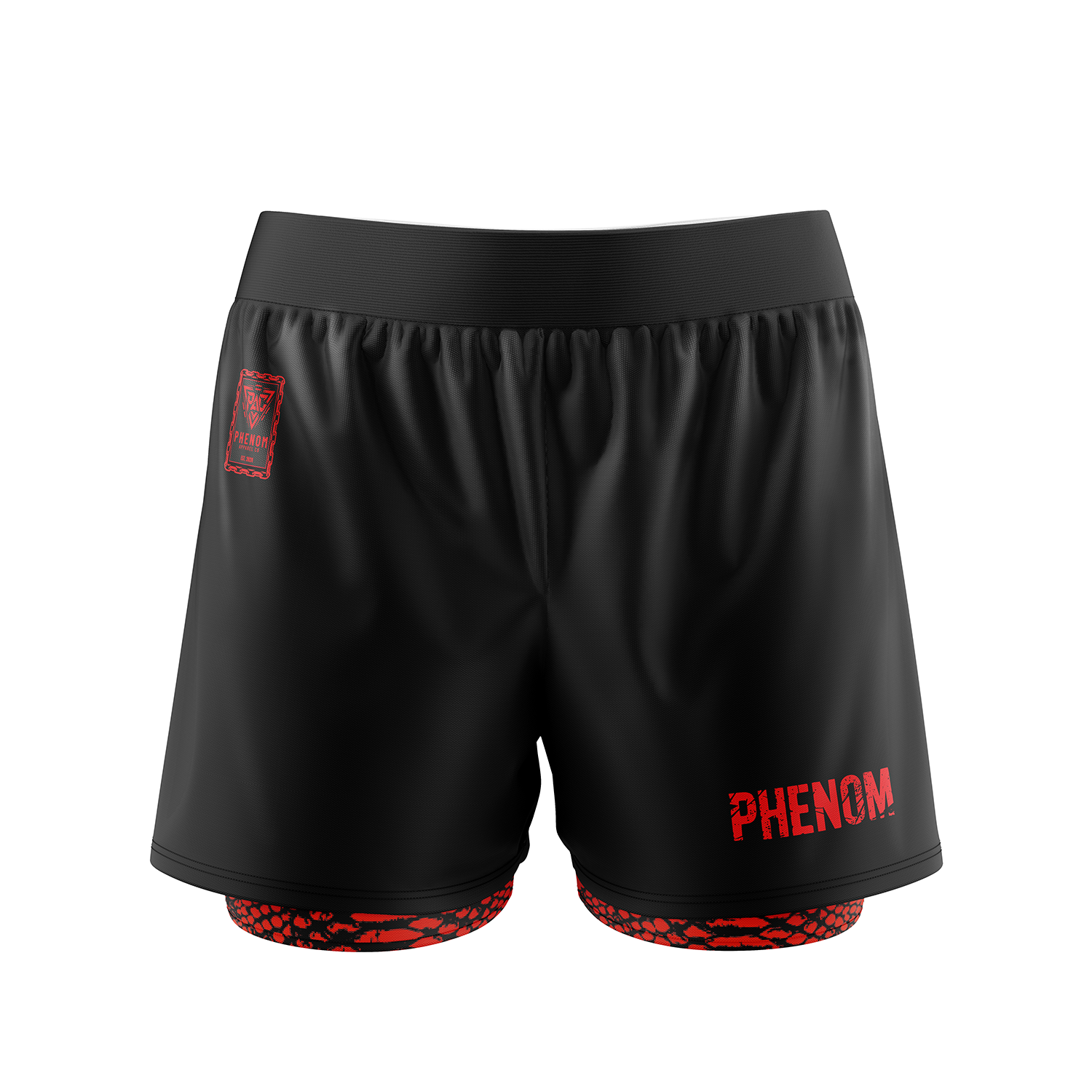 PHENOM FIGHTWEAR – SERPENT SCALES - Grappling Shorts - 2 in 1 Hybrid Shorts
