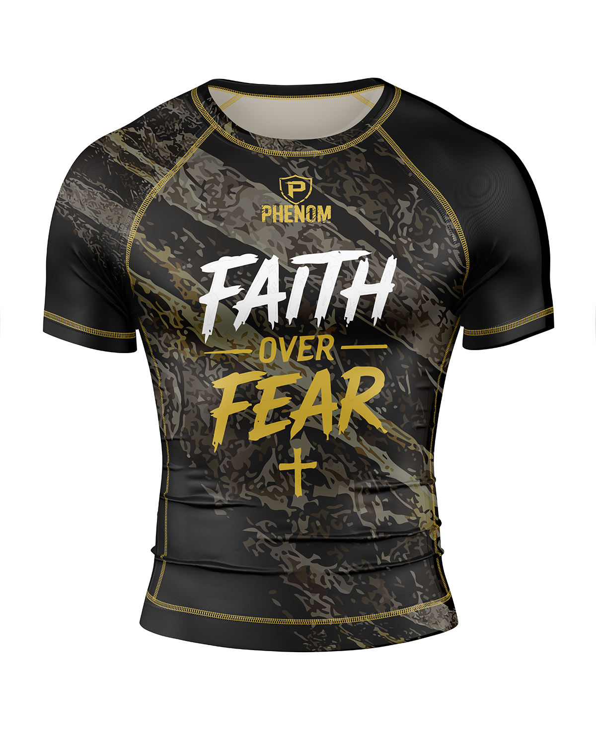 PRE-ORDER** PHENOM FIGHT WEAR – FAITH OVER FEAR – Limited Drop – Rash Guard