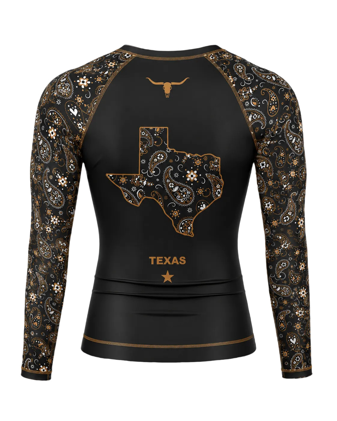 mens long sleeve rash guard texas collection back