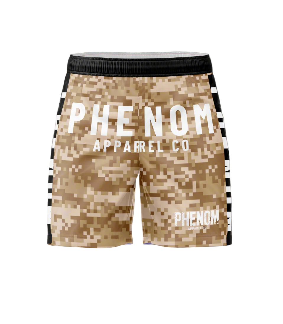 phenom-camo-brown-grappling-shorts-back