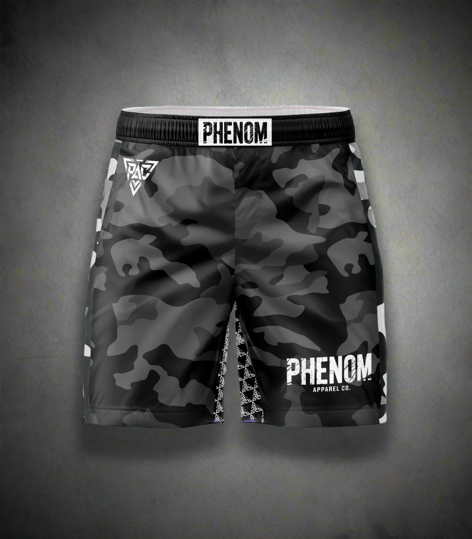 phenom-youth-grappling-shorts-grey-white-camo-series-front-men-women-adult