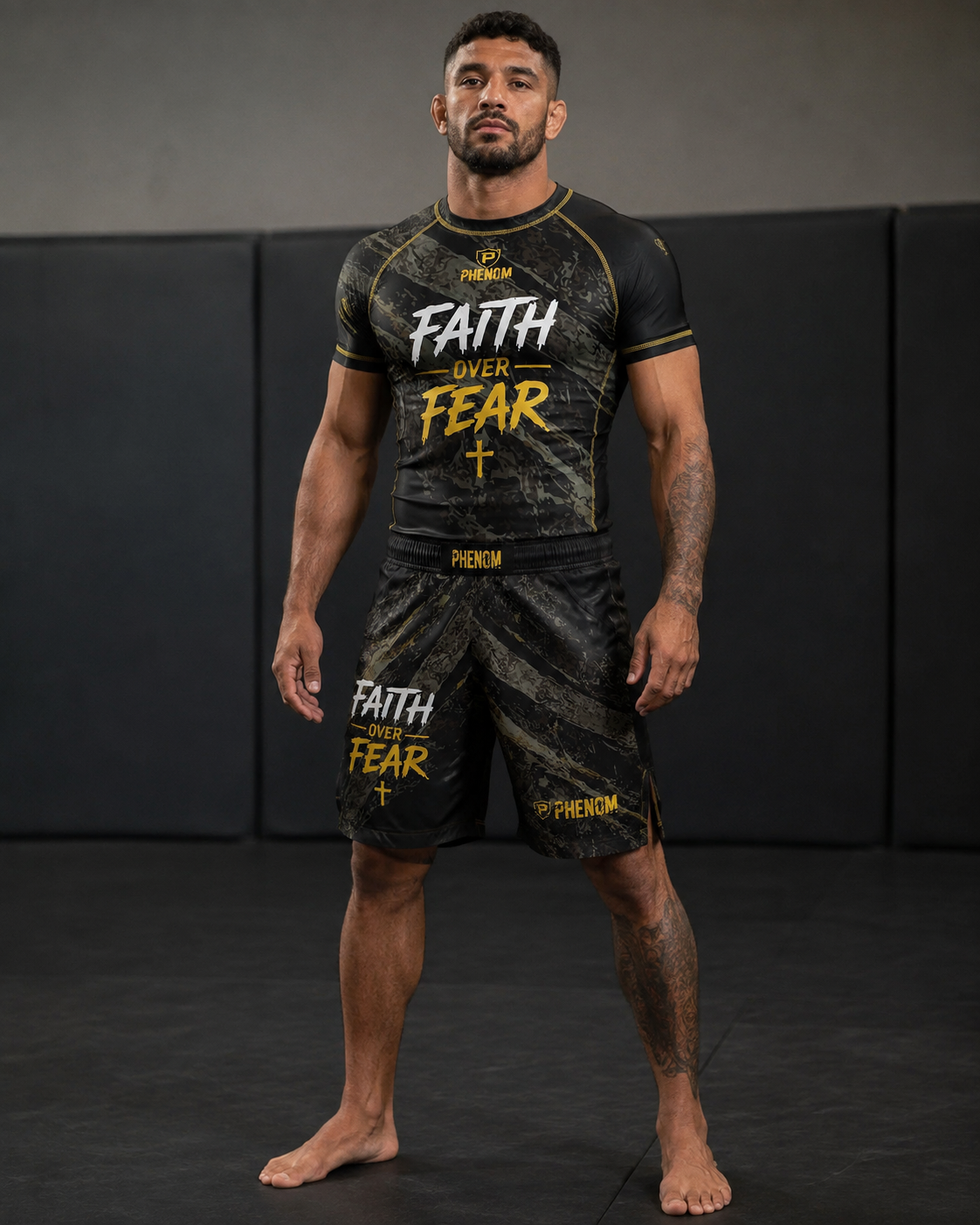 PRE-ORDER**PHENOM FIGHT WEAR – FAITH OVER FEAR - Limited Drop – Grappling Shorts