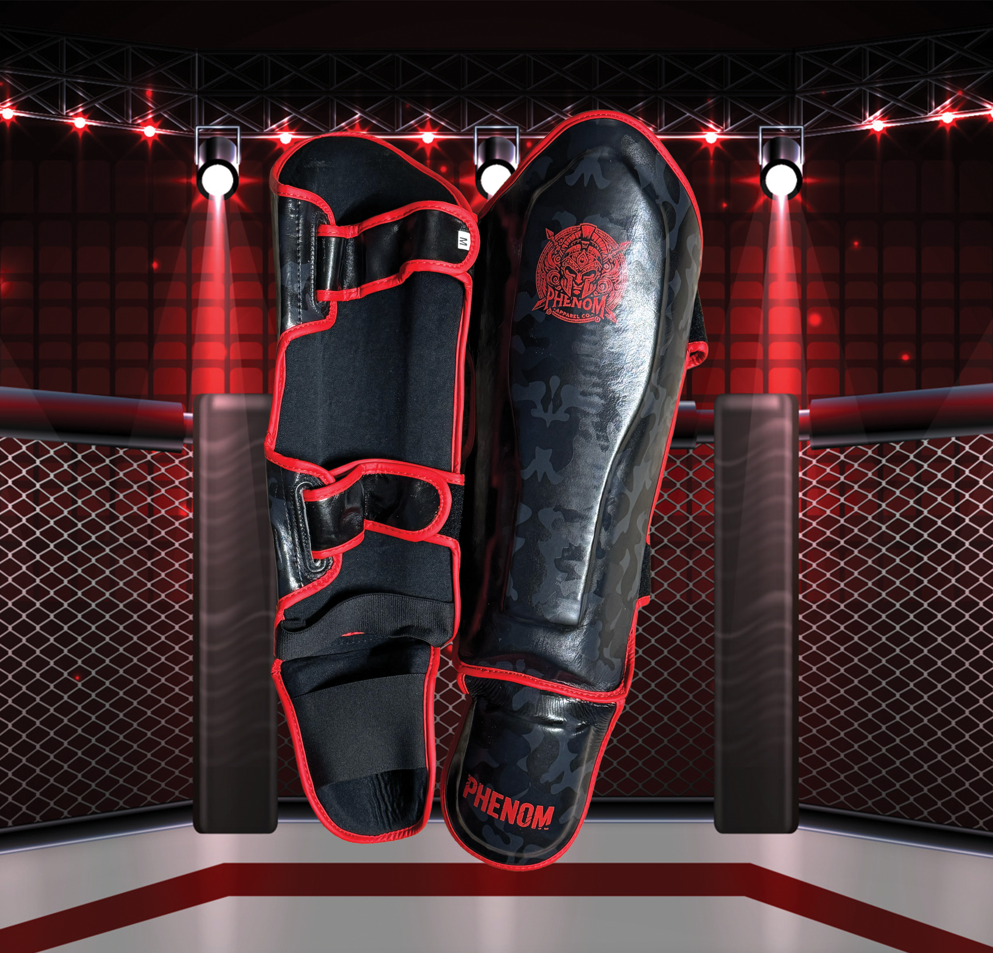 PHENOM Shin Guards – Black Camo Edition