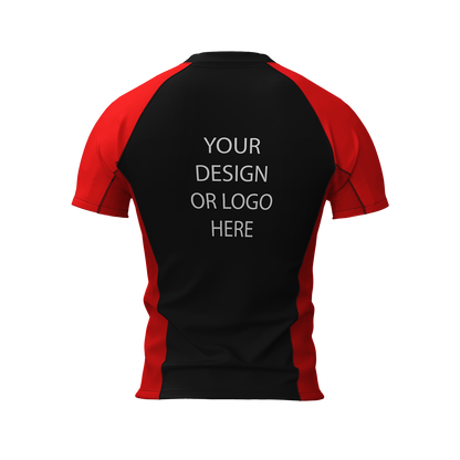 Custom adult short sleeve rash guard | Design your own | Front and back