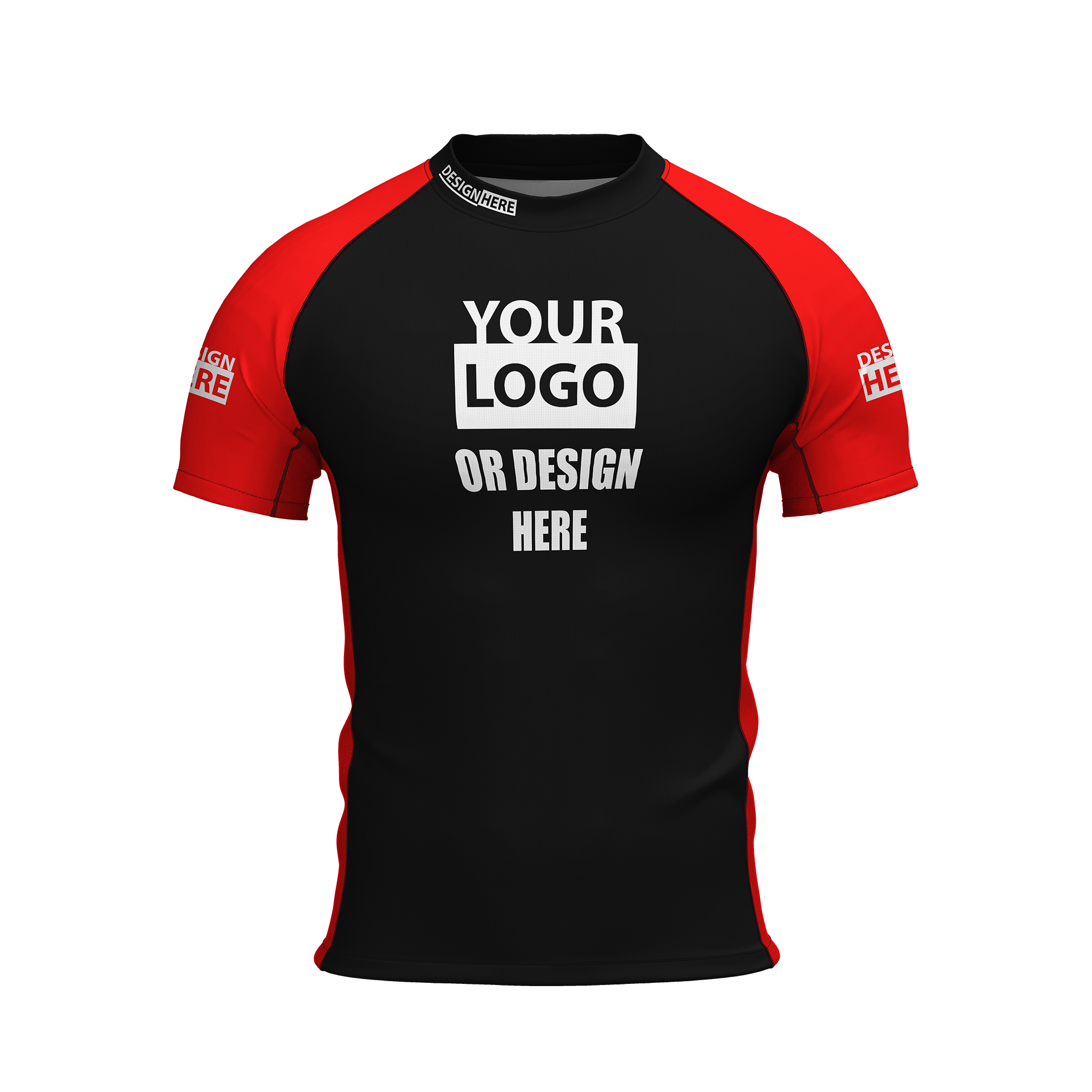 Custom adult short sleeve rash guard | Design your own | Front and back