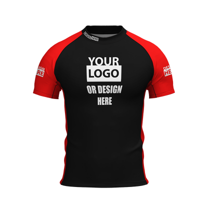 Custom adult short sleeve rash guard | Design your own | Front and back