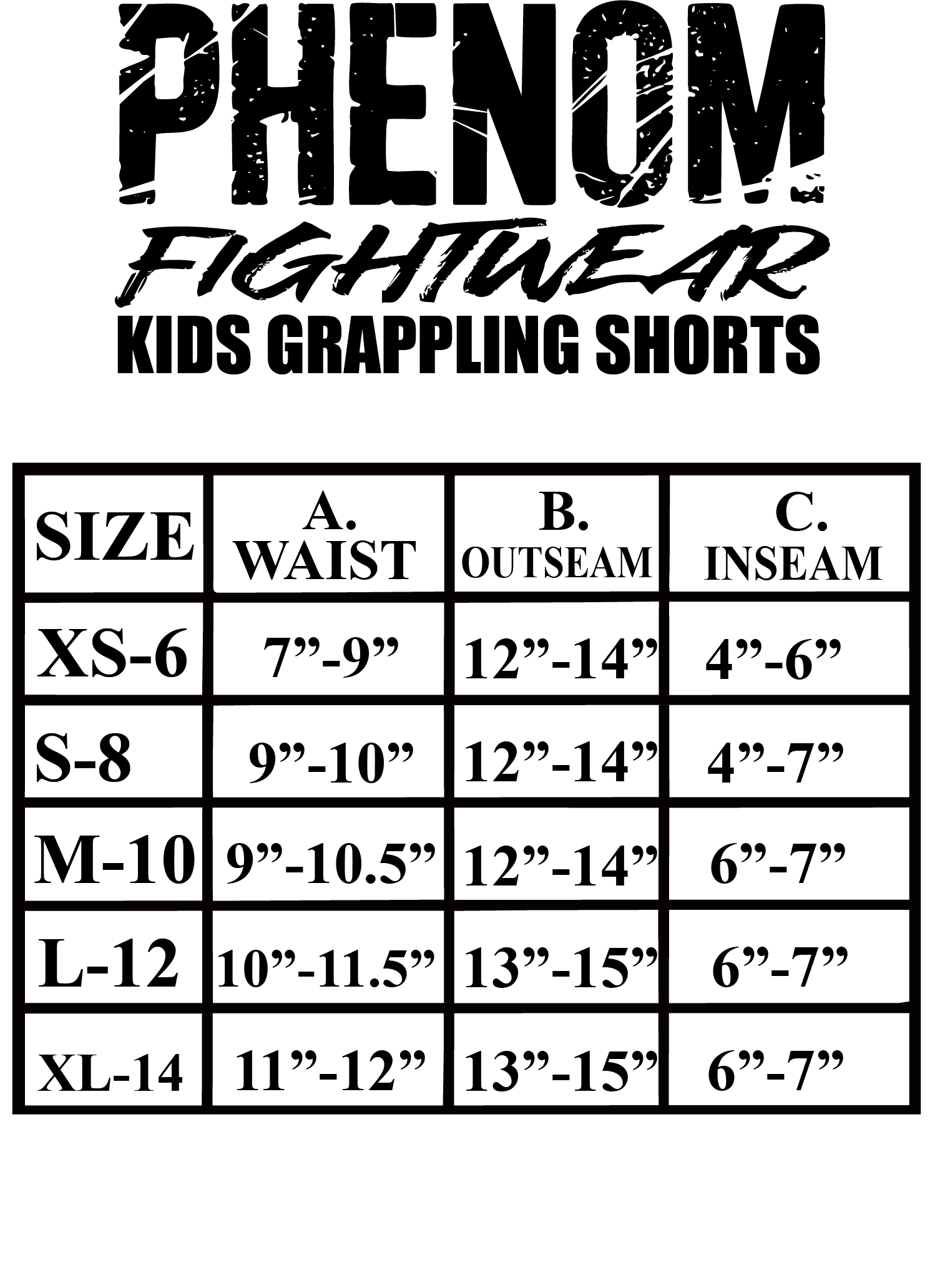 PHENOM FIGHTWEAR - APEX COMPETITOR - Grappling Shorts - [BWI]