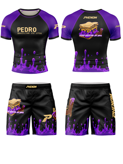 **Pre-Order** | PHENOM x PEDRO BJJ Collab Set (Rash Guard & Shorts) – Limited Drop