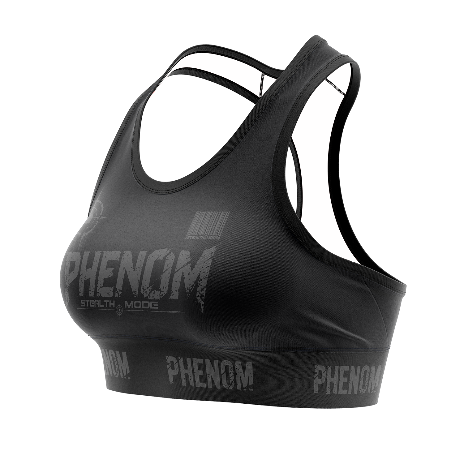 PHENOM FIGHTWEAR – STEALTH MODE Sports Bra
