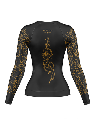 PHENOM Queendom Long Sleeve BJJ Rash Guard, alternate view 3