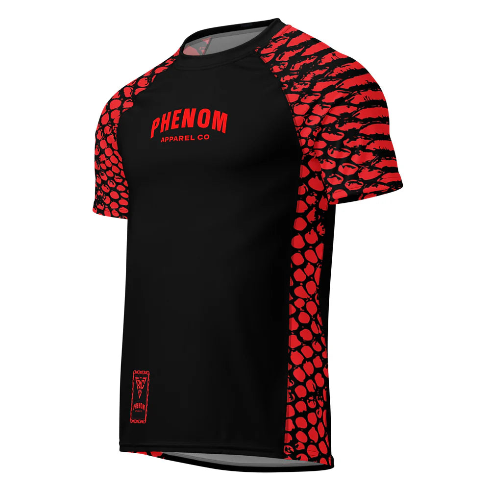 PHENOM Fightwear Serpent Scales rash guard front view