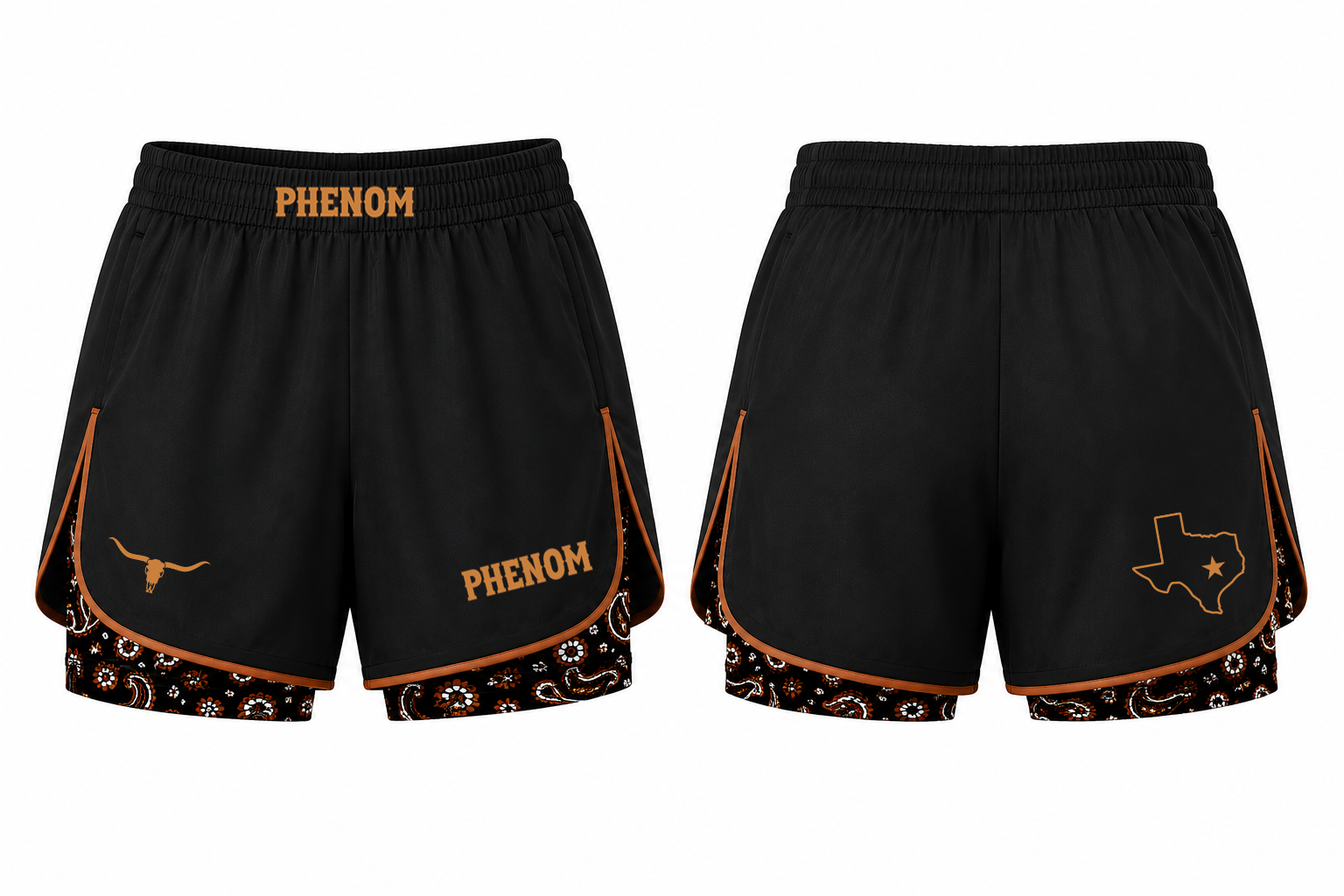 TEXAS COLLECTION 2 IN 1 UNISEX SHORTS