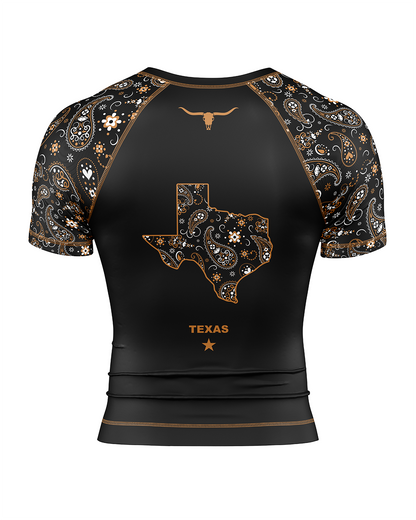 mens short sleeve rash guard texas collection back