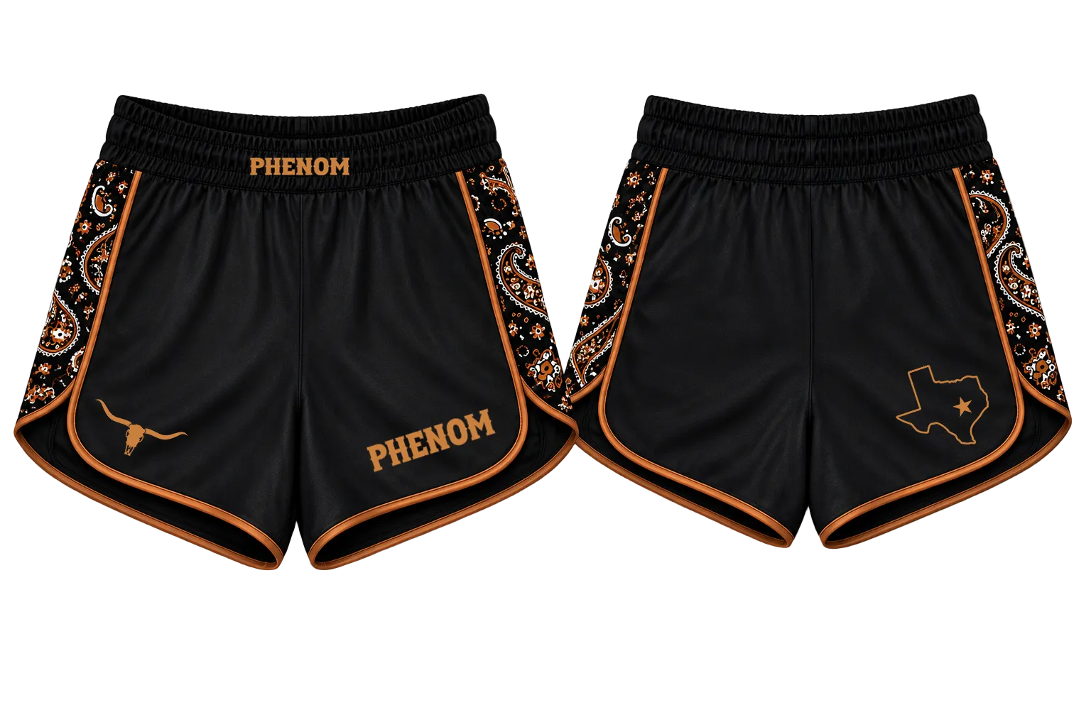 PHENOM TEXAS COLLECTION WOMENS FIT GRAPPLING SHORTS
