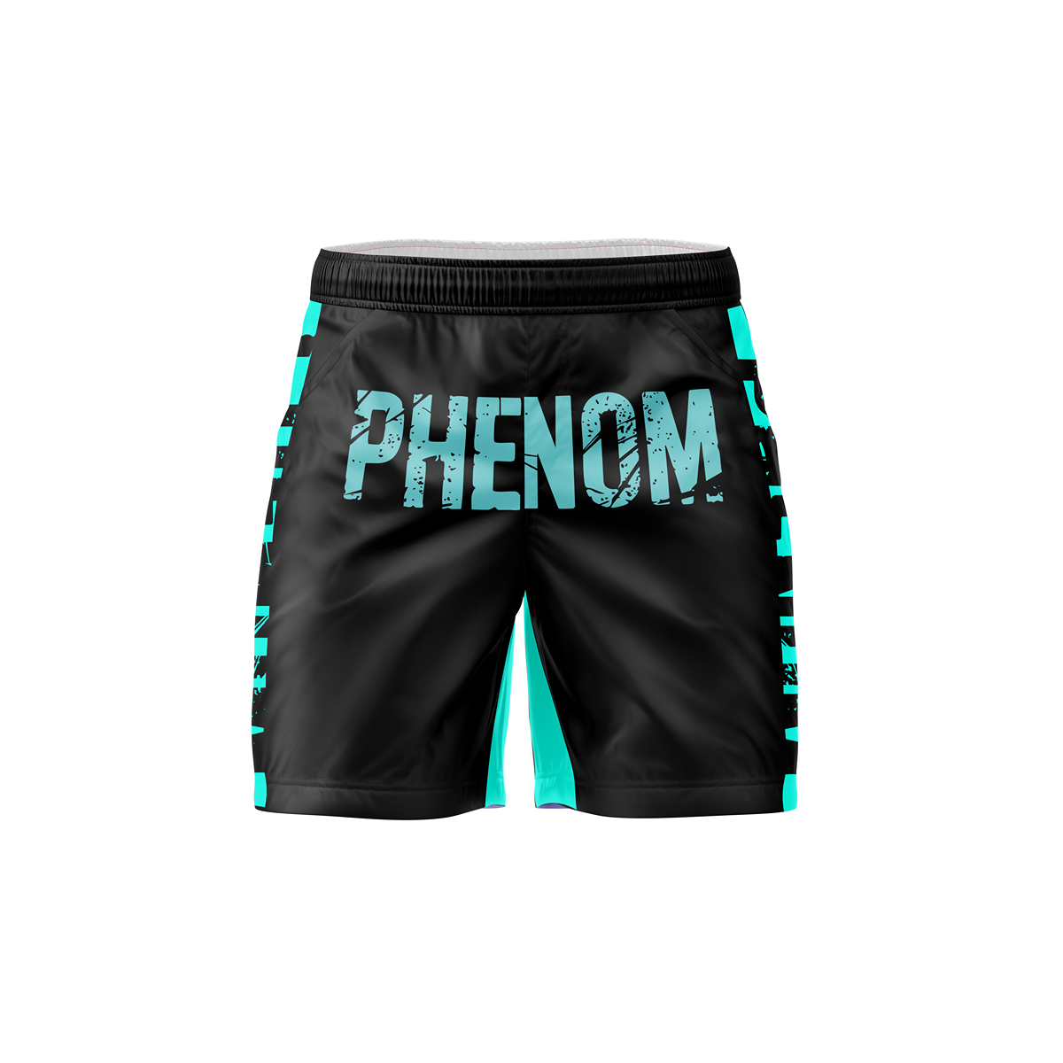 PHENOM - ADULT GRAPPLING SHORTS - TURQUOISE ON BLACK