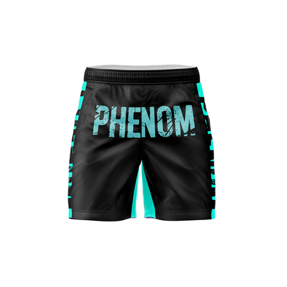PHENOM - ADULT GRAPPLING SHORTS - TURQUOISE ON BLACK
