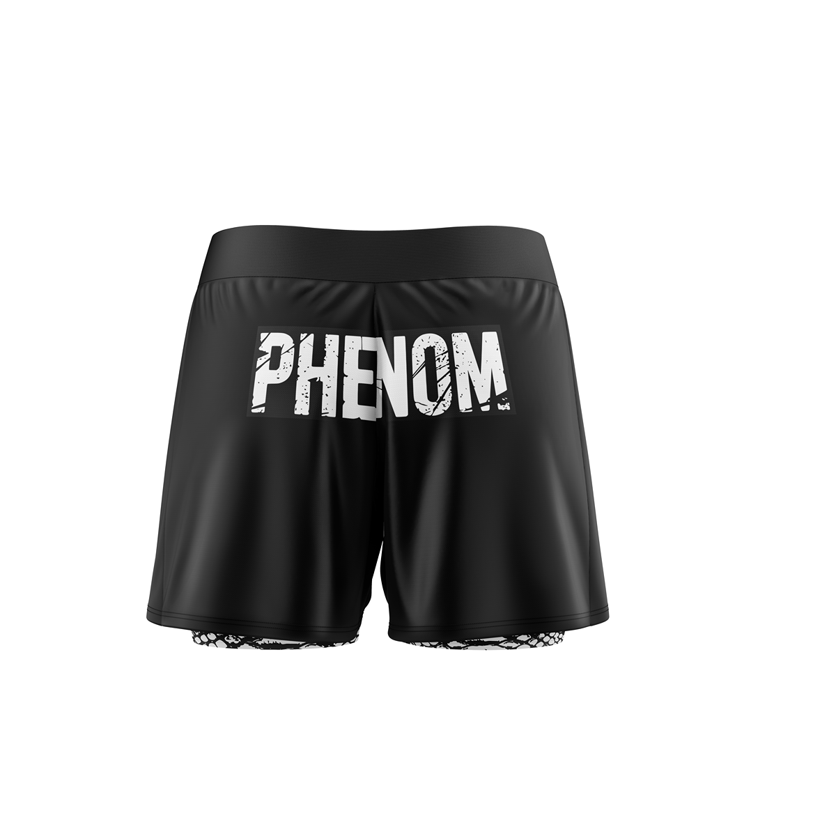 PHENOM - ADULT 2 IN 1 - GRAPPLING SHORTS - WHITE SNAKE SKIN