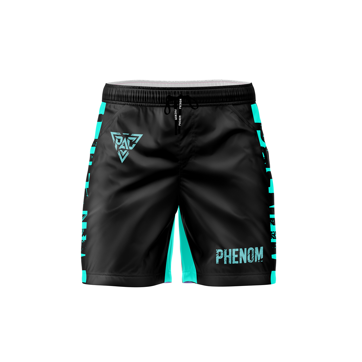 PHENOM - ADULT GRAPPLING SHORTS - TURQUOISE ON BLACK