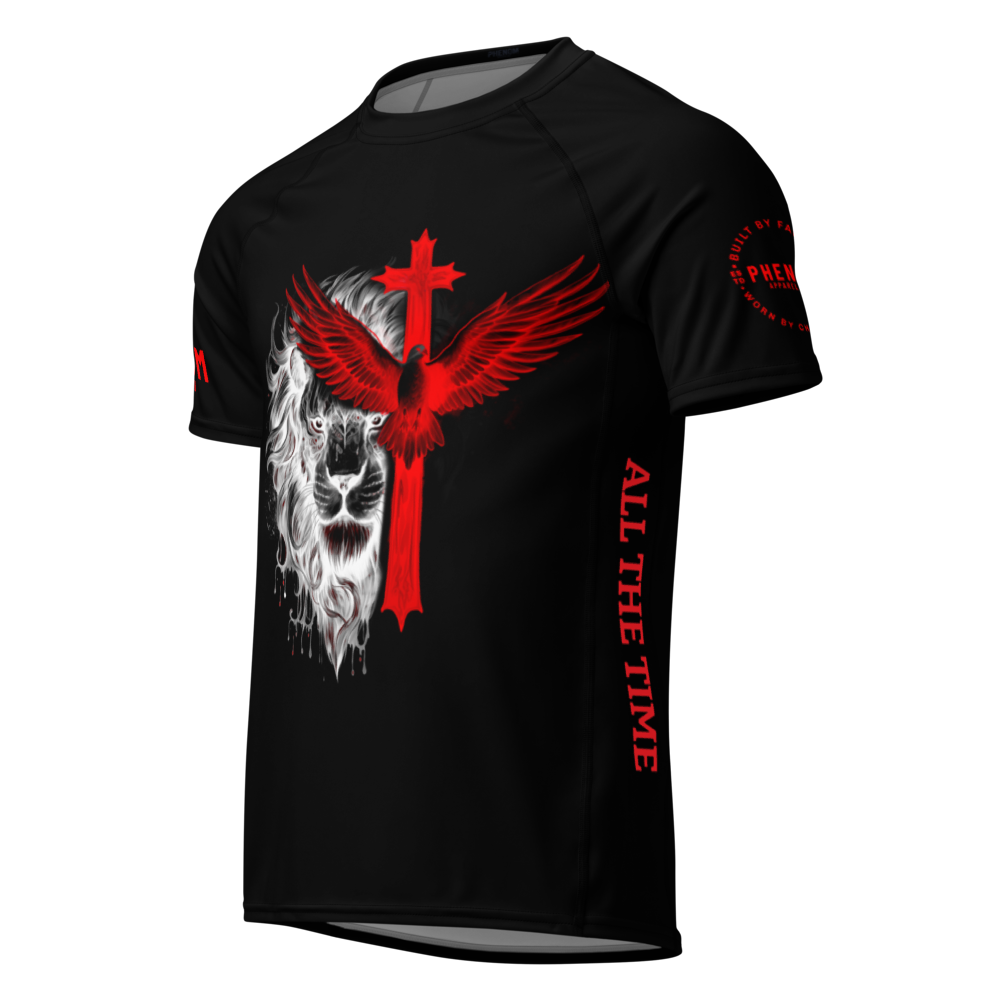 PHENOM - Lion | Cross - Short Sleeve - Rash Guard