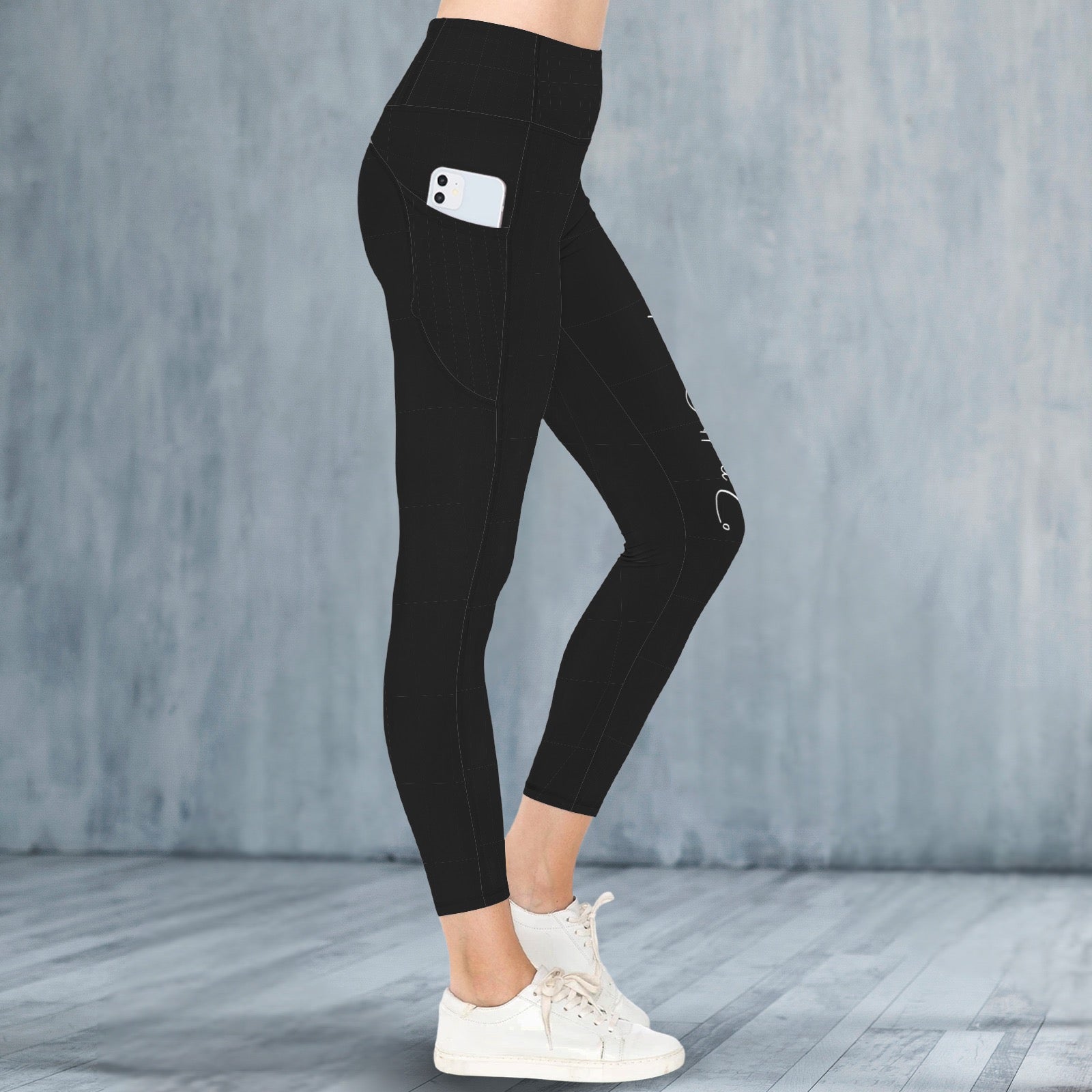 black-cursive-leggings-womens-side