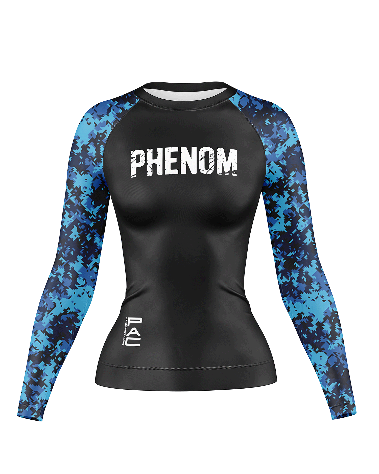 PHENOM FIGHTWEAR - PIXEL STATIC - Ladies Long Sleeve Rash Guard