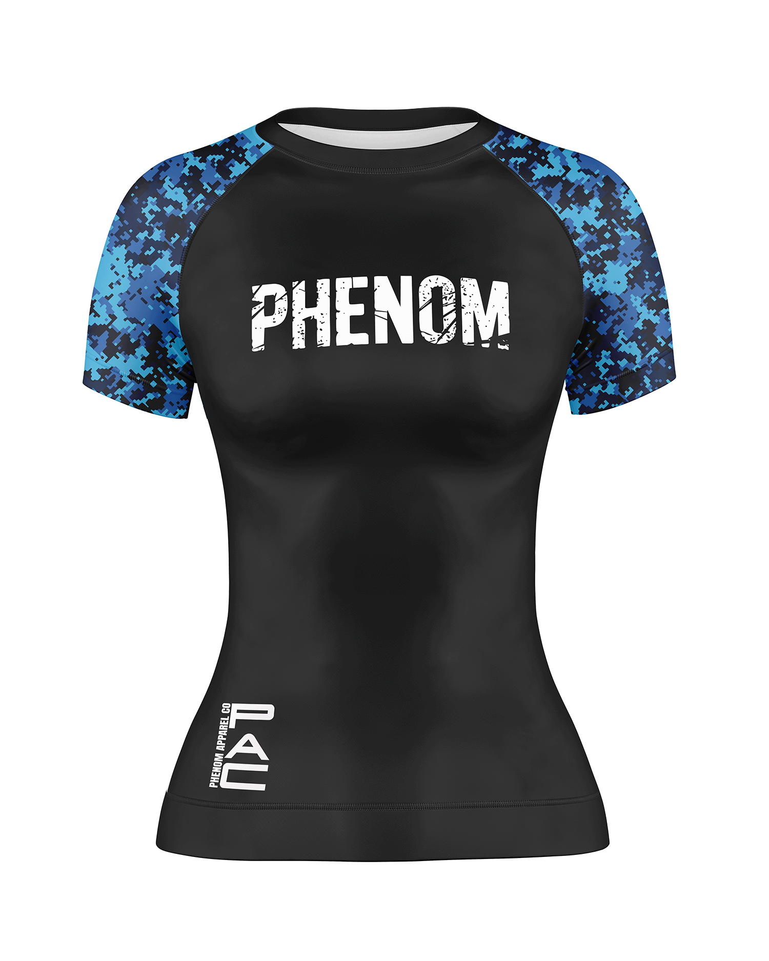 PHENOM FIGHTWEAR - PIXEL STATIC - Ladies Short Sleeve - Rash Guard - [BWI]