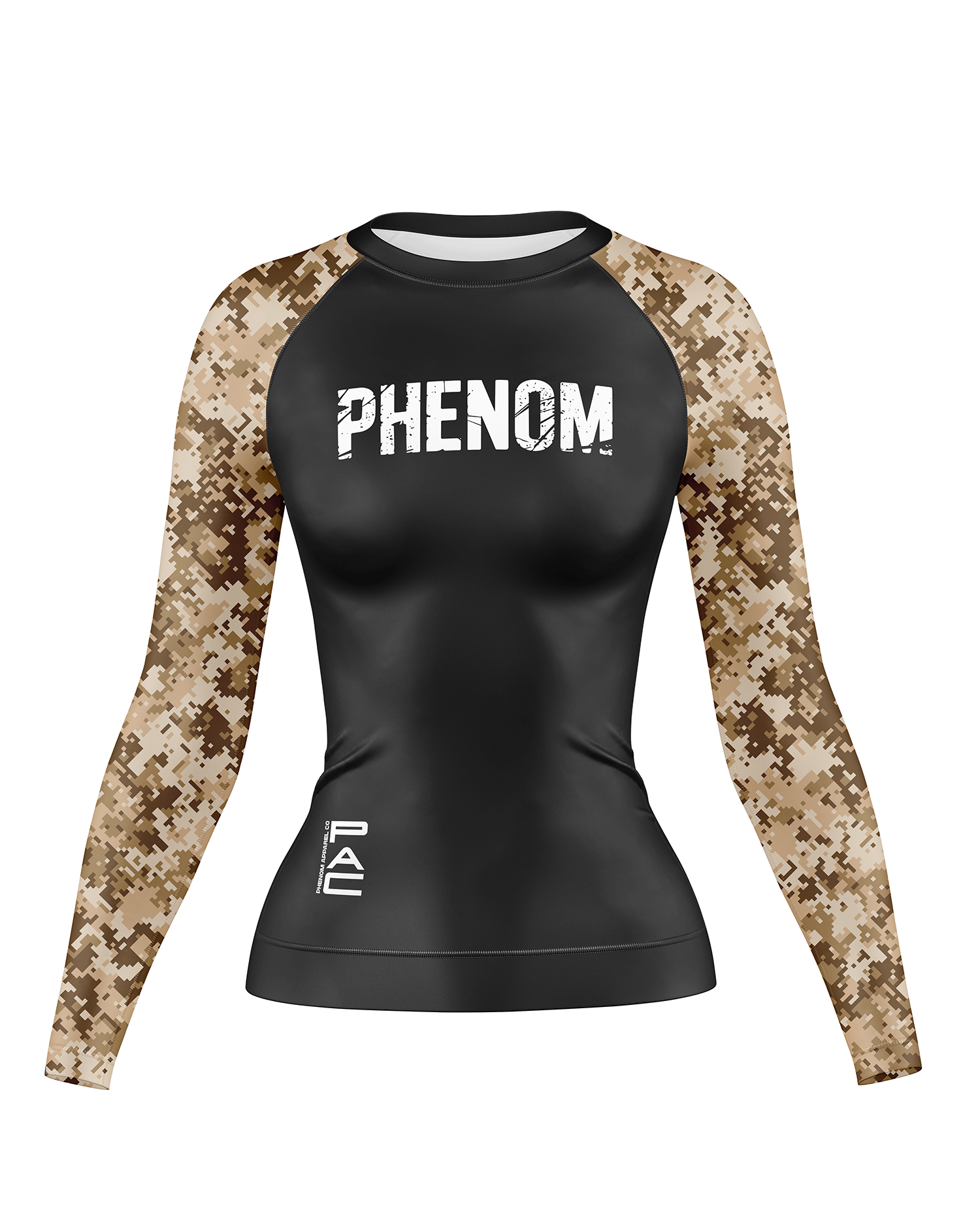 PHENOM FIGHTWEAR - PIXEL STATIC - Ladies Long Sleeve Rash Guard