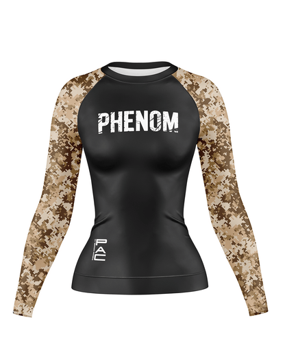 PHENOM FIGHTWEAR - PIXEL STATIC - Ladies Long Sleeve Rash Guard