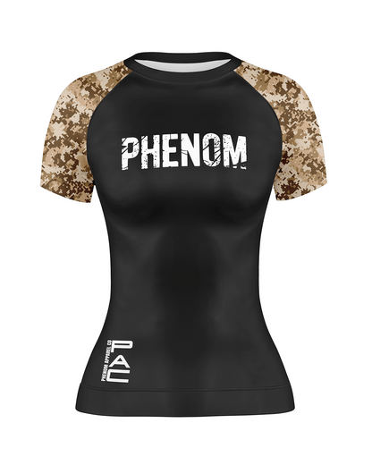 PHENOM FIGHTWEAR - PIXEL STATIC - Ladies Short Sleeve - Rash Guard - [BWI]