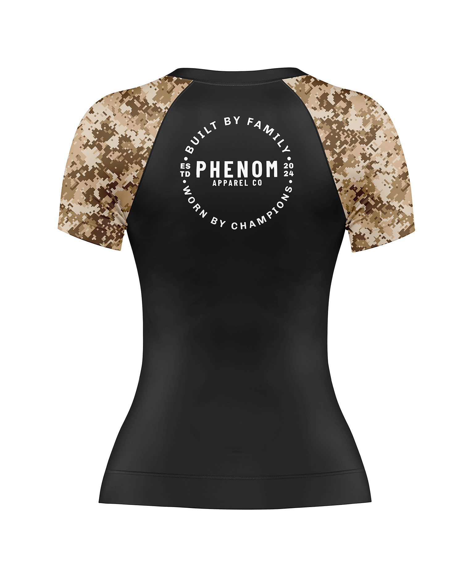 PHENOM FIGHTWEAR - PIXEL STATIC - Ladies Short Sleeve - Rash Guard - [BWI]
