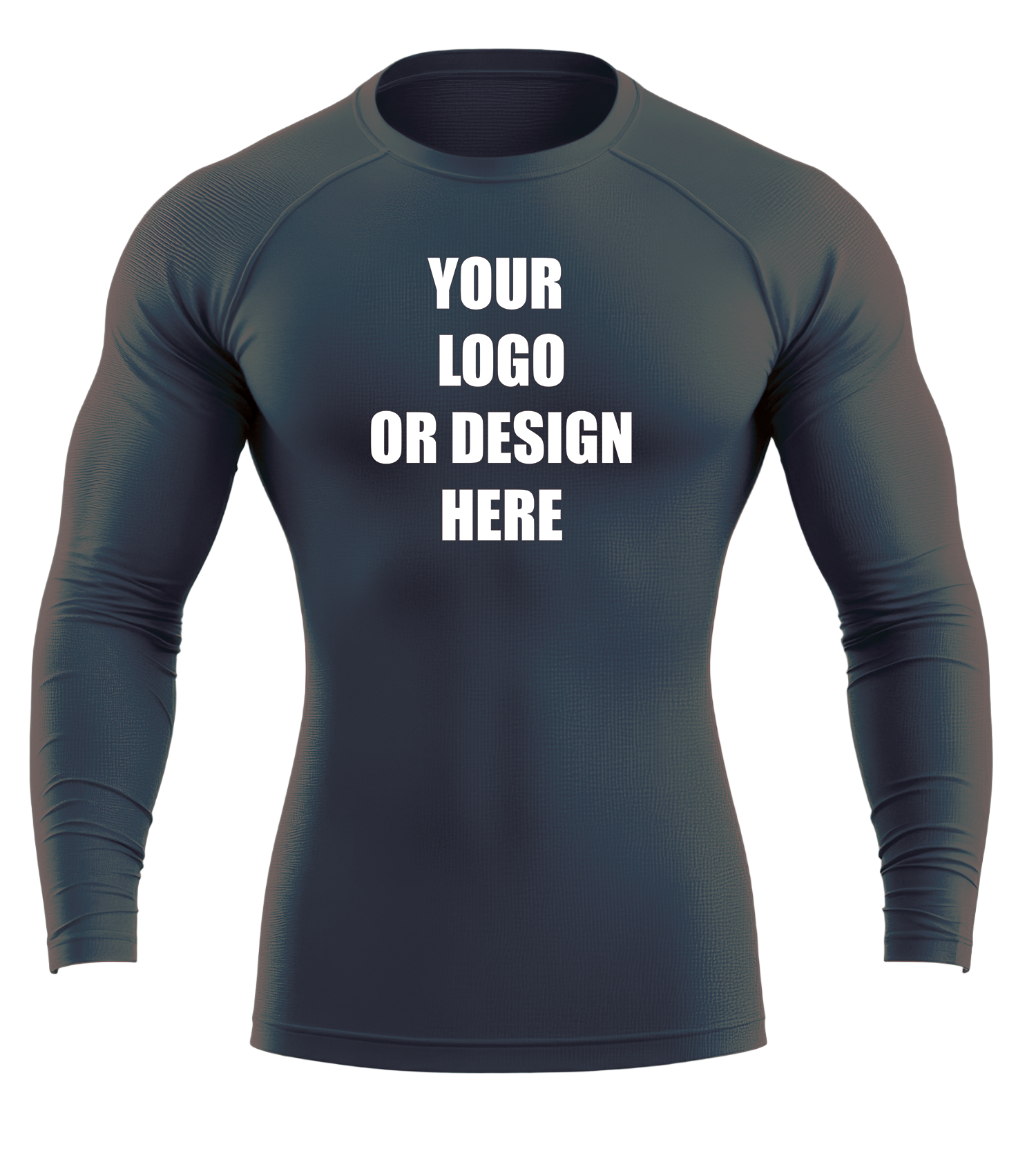 black long-sleeve rash guard with Your Logo or Design Here