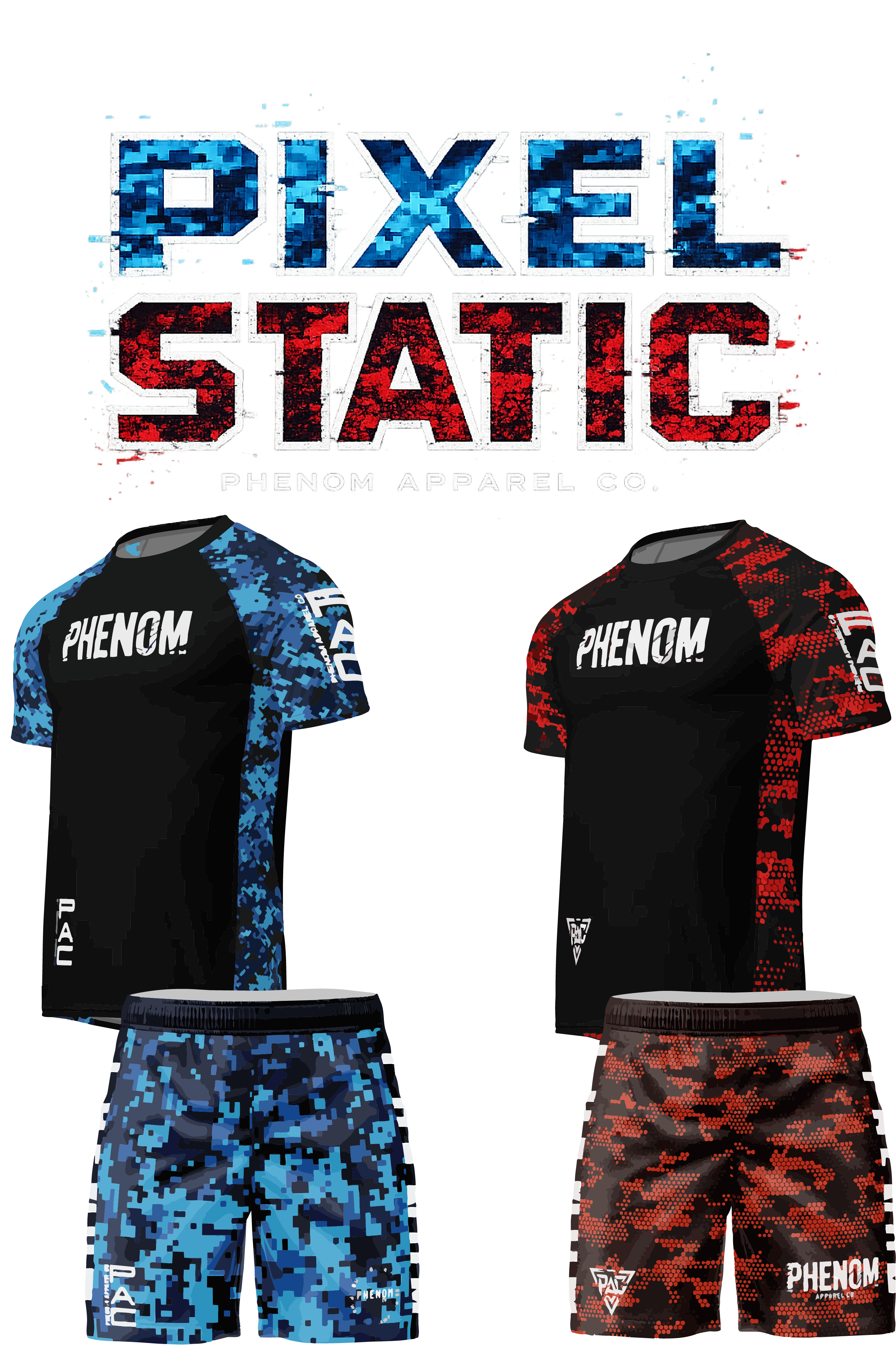 PHENOM FIGHTWEAR – Pixel Static Rash Guard Kit