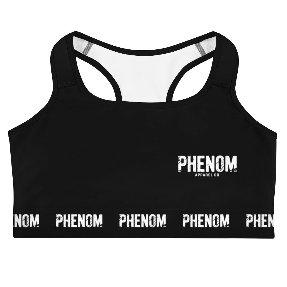 phenom black sports bra