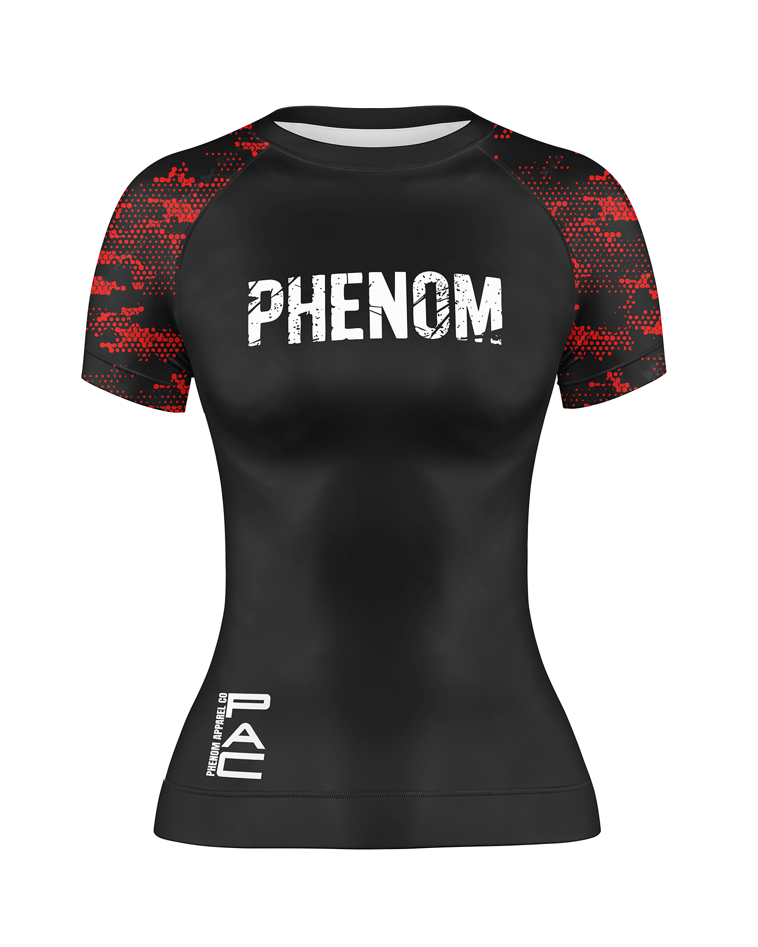 PHENOM FIGHTWEAR - PIXEL STATIC - Ladies Short Sleeve - Rash Guard - [BWI]