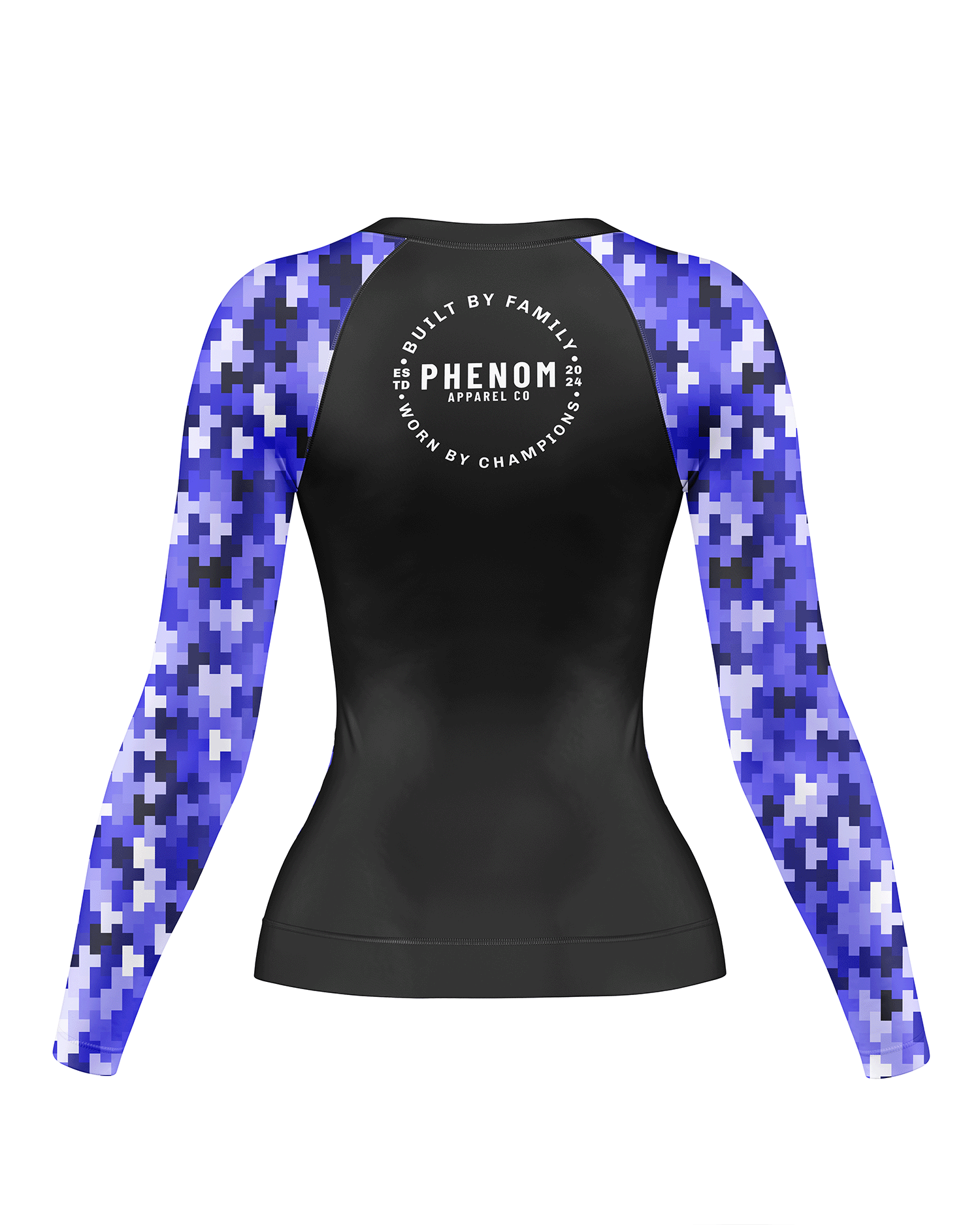 PHENOM FIGHTWEAR - PIXEL STATIC - Ladies Long Sleeve Rash Guard