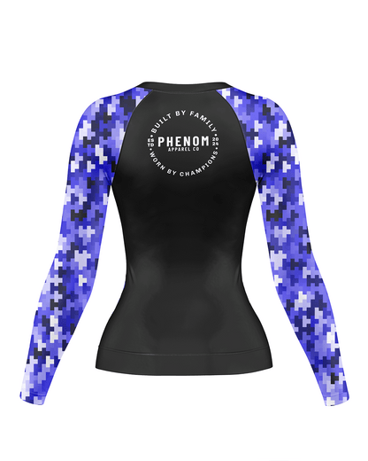 PHENOM FIGHTWEAR - PIXEL STATIC - Ladies Long Sleeve Rash Guard