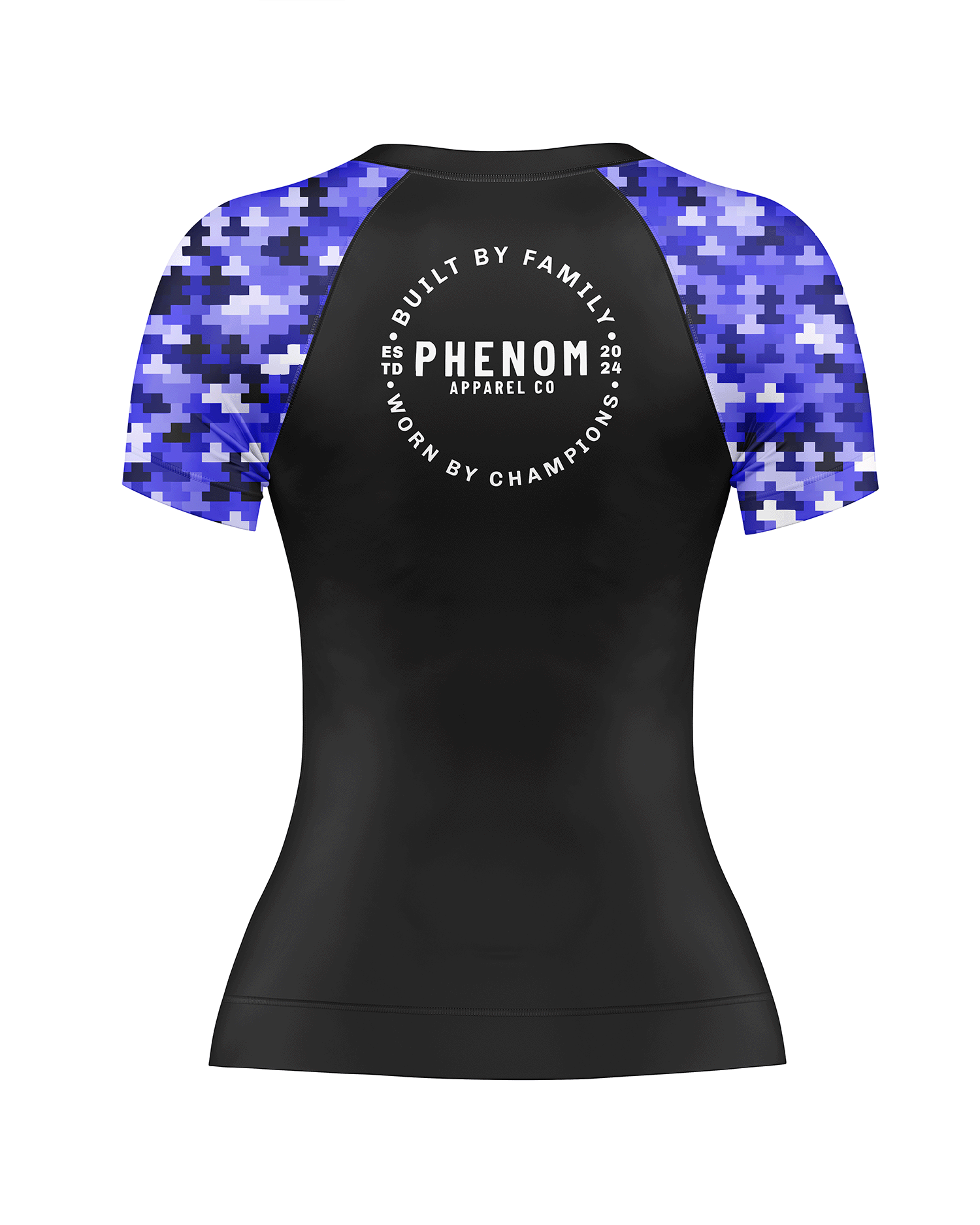 PHENOM FIGHTWEAR - PIXEL STATIC - Ladies Short Sleeve - Rash Guard - [BWI]