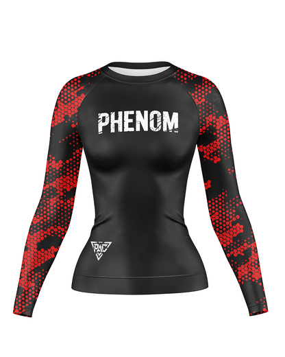 PHENOM FIGHTWEAR - PIXEL STATIC - Ladies Long Sleeve Rash Guard