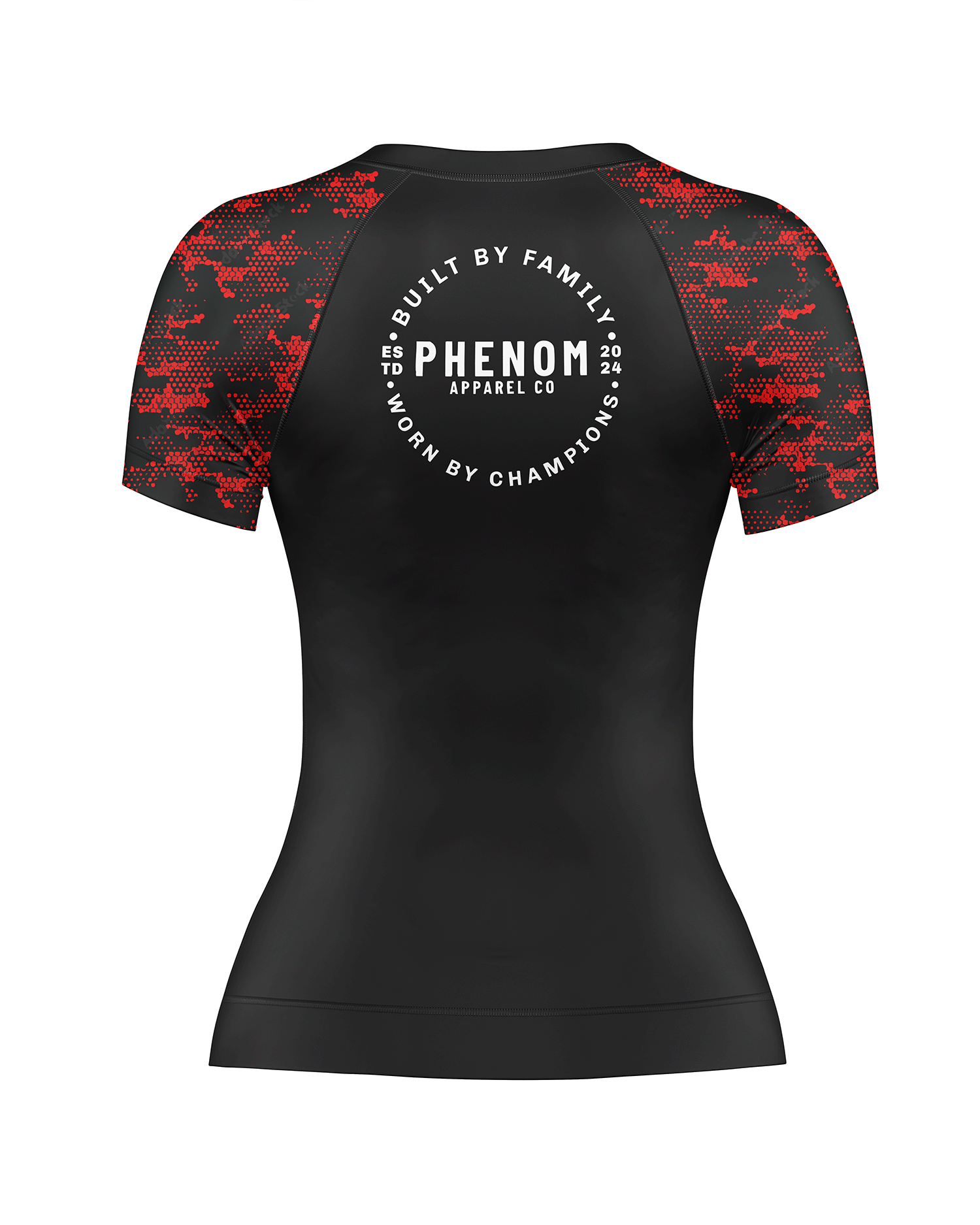 PHENOM FIGHTWEAR - PIXEL STATIC - Ladies Short Sleeve - Rash Guard - [BWI]