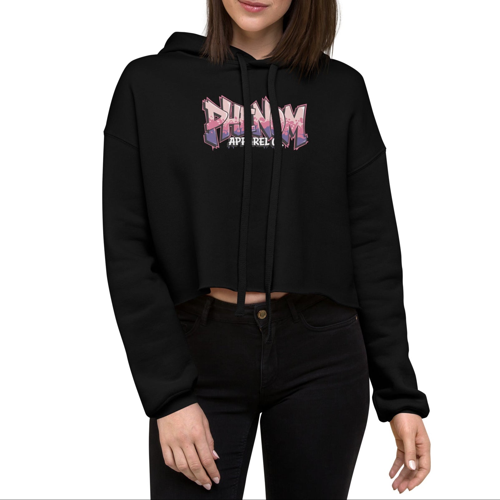 womens-cropped-hoodie-black-front-pink-graffiti