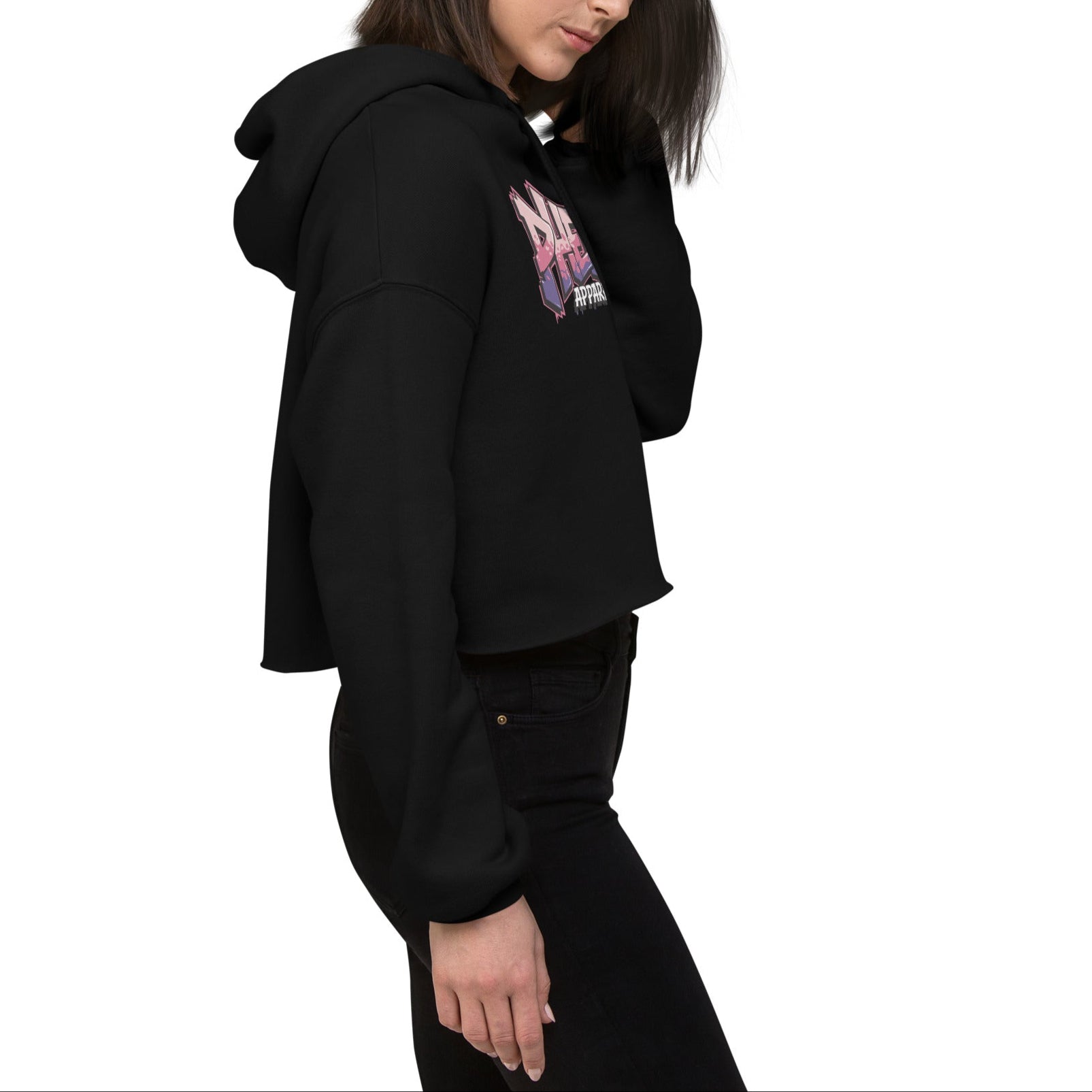 womens-cropped-hoodie-black-front-pink-graffiti-right