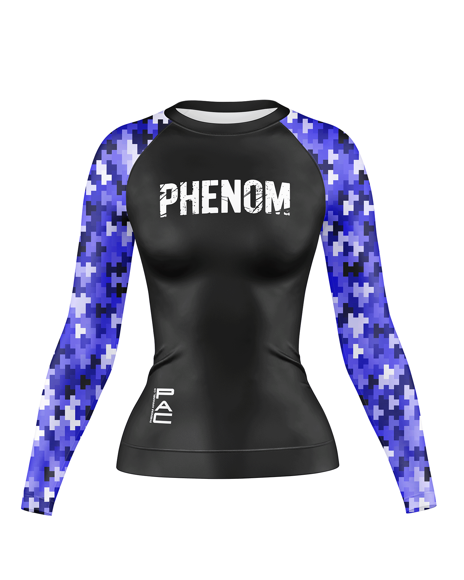 PHENOM FIGHTWEAR - PIXEL STATIC - Ladies Long Sleeve Rash Guard